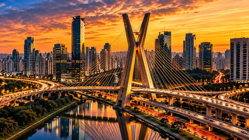 Ponte Estaiada na Zona Sul de São Paulo